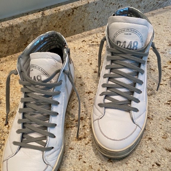 p448 leopard dot high top sneaker